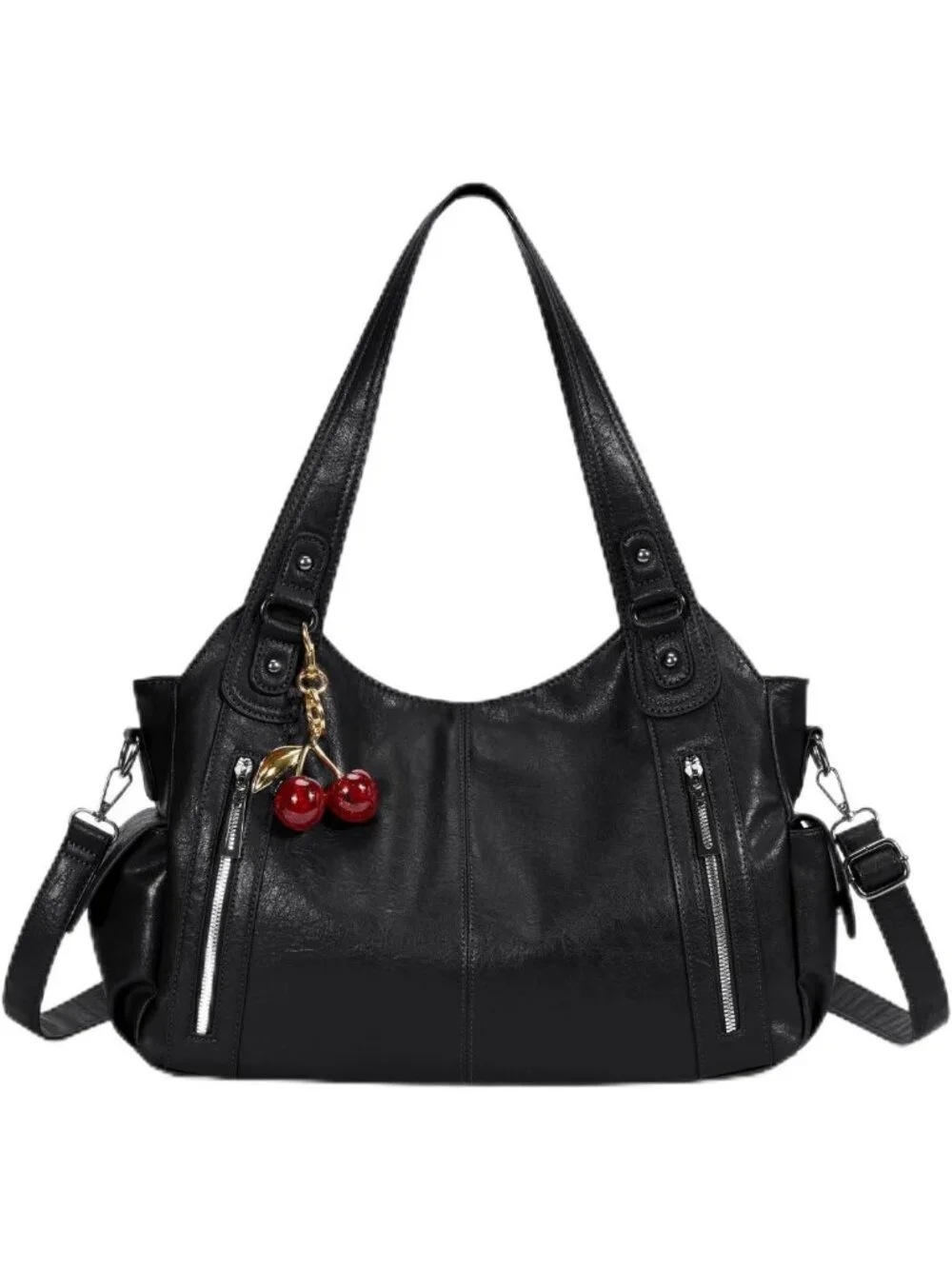 Chic Slouchy Hobo Shoulder Bag - Soft Leather Tote, Crossbody & Satchel Style